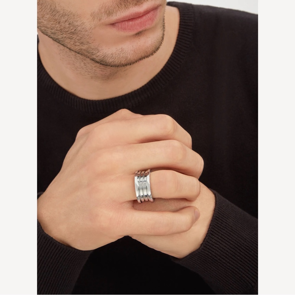 💍💍💍Authentic Unisex 18 Karat White Gold Bulgari B.Zero1 Ring Size 7-7.5 US - Picture 8 of 11